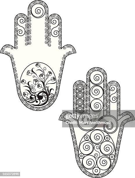 hand of fatima - hamsa stock illustrations