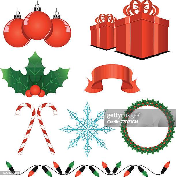 christmas elements - christmas scroll stock illustrations