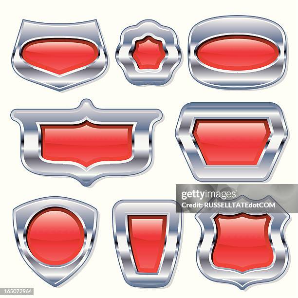 red chrom embleme - auto silber stock-grafiken, -clipart, -cartoons und -symbole