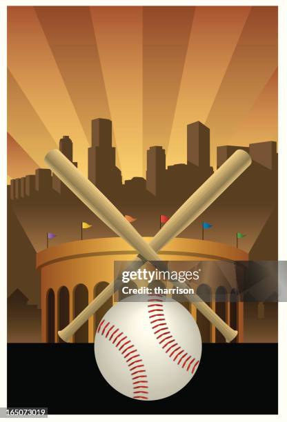 vector baseball poster - baseball poster vector stock illustrations