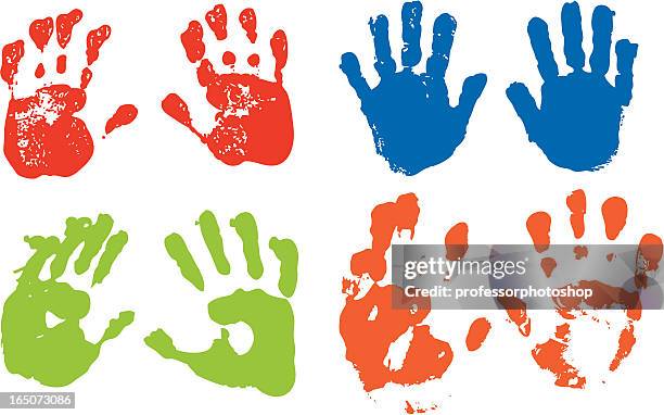 handprints - handabdruck stock-grafiken, -clipart, -cartoons und -symbole