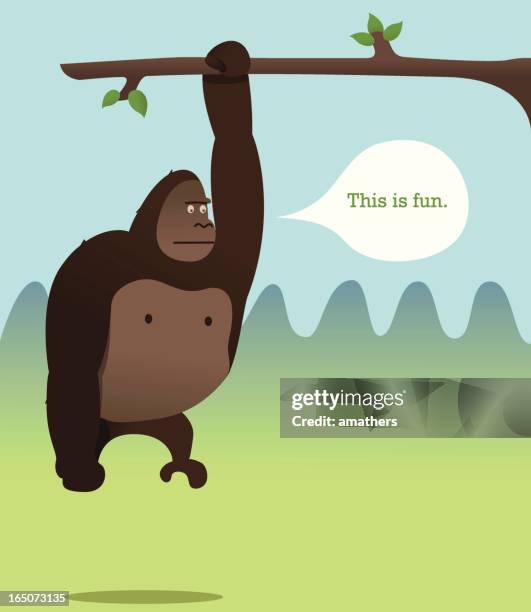 this is fun - monkey hanging stock illustrations