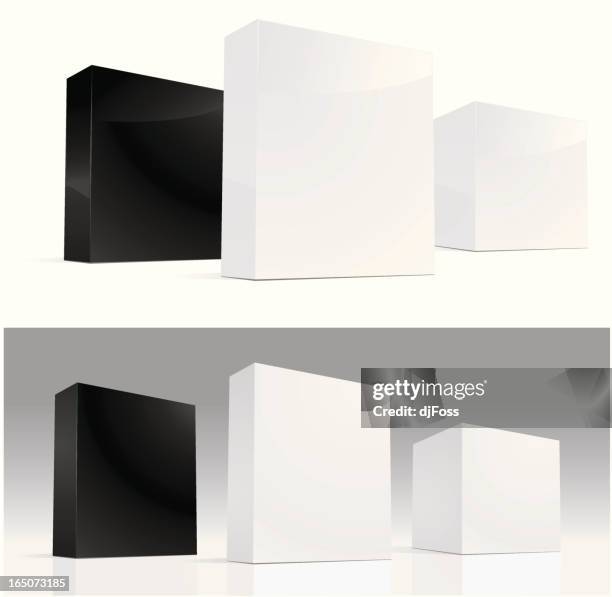 software package boxes - 3d box stock illustrations