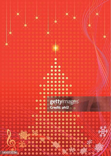 stylized christmas tree in dots pattern vector - pine background stock illustrations