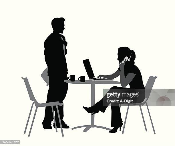 waiting vector silhouette - typing computer white background stock illustrations