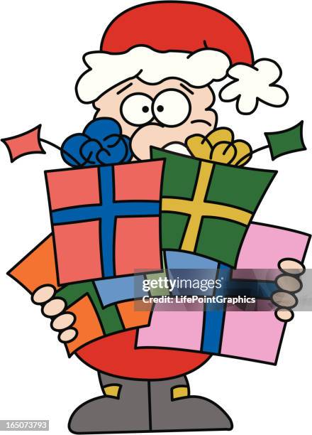 here comes santa claus - hands full stock illustrations