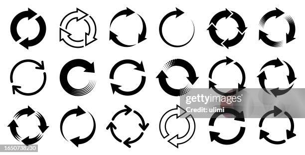 illustrations, cliparts, dessins animés et icônes de flèches - fleche rond
