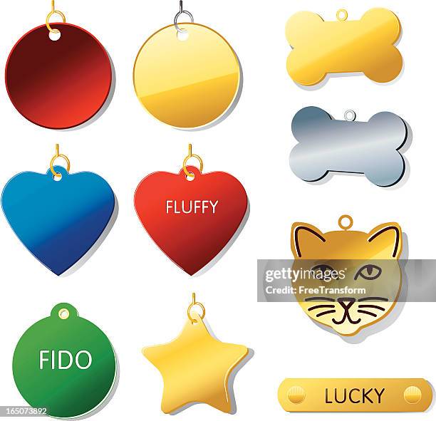 bildbanksillustrationer, clip art samt tecknat material och ikoner med pet tags - halsband