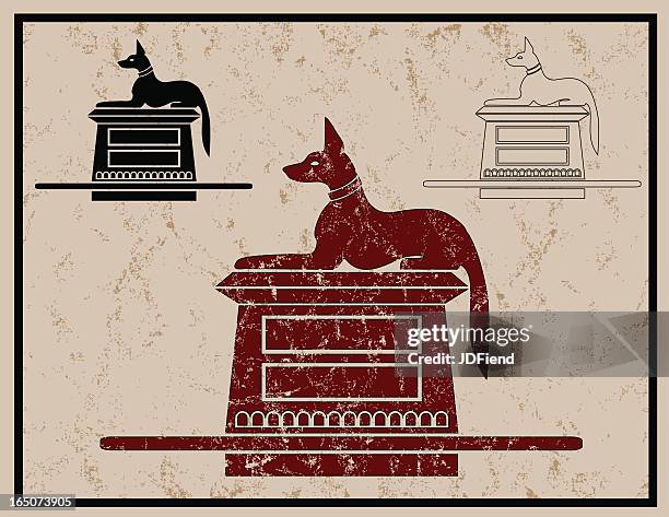 anubis grunge - ibizan hound stock illustrations