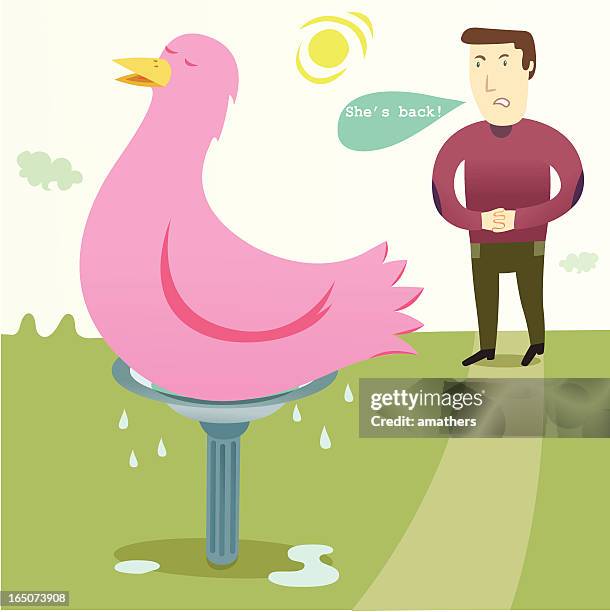 bird bath - guilty pleasure stock illustrations