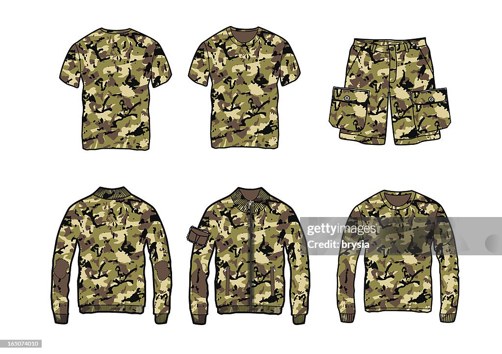 Set of clothes with camo pattern