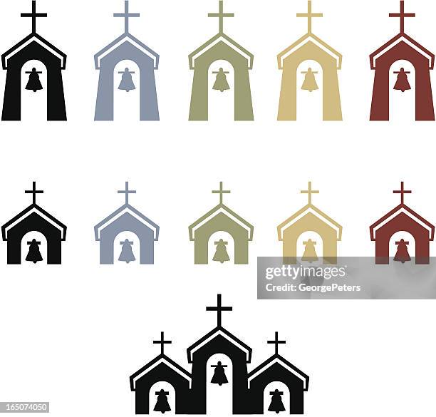 kirche steeples - glockenturm stock-grafiken, -clipart, -cartoons und -symbole