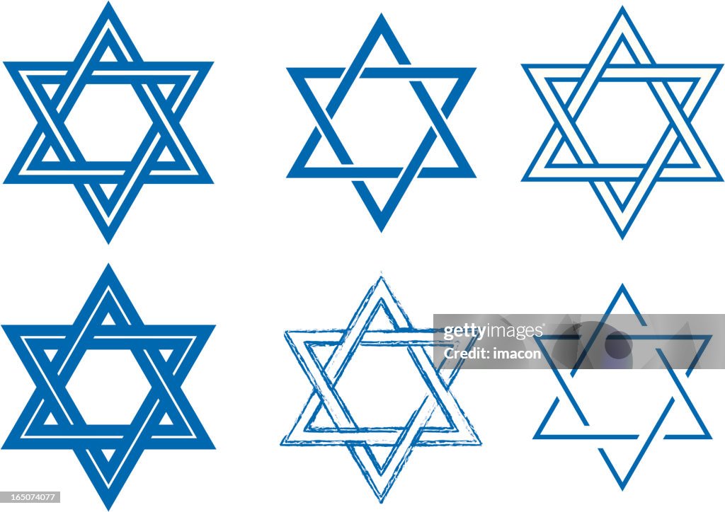 The Star of David, six detailed vector designs