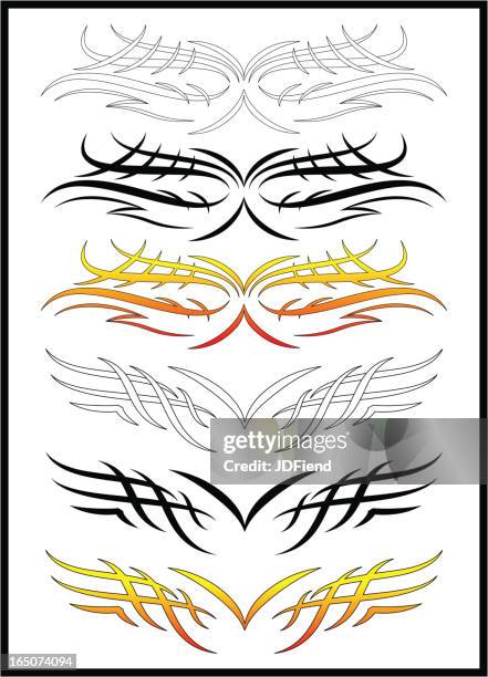 tribal graphics flash sheet - shoulder bones stock illustrations