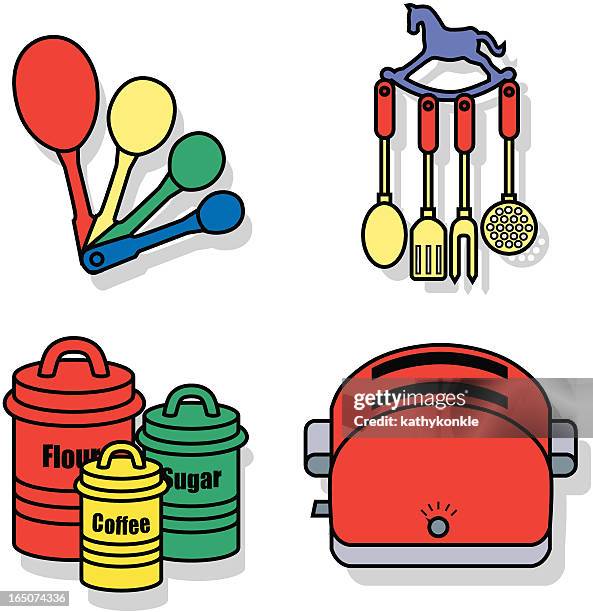 kitchen - measuring spoon stock illustrations