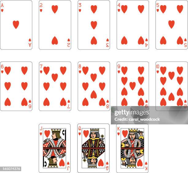 heart suit playing cards - 2nd chance stock illustrations