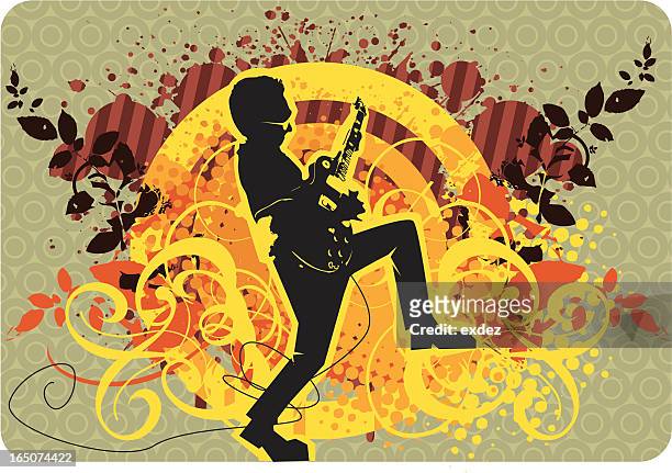 guitarist action. - grooved stock illustrations