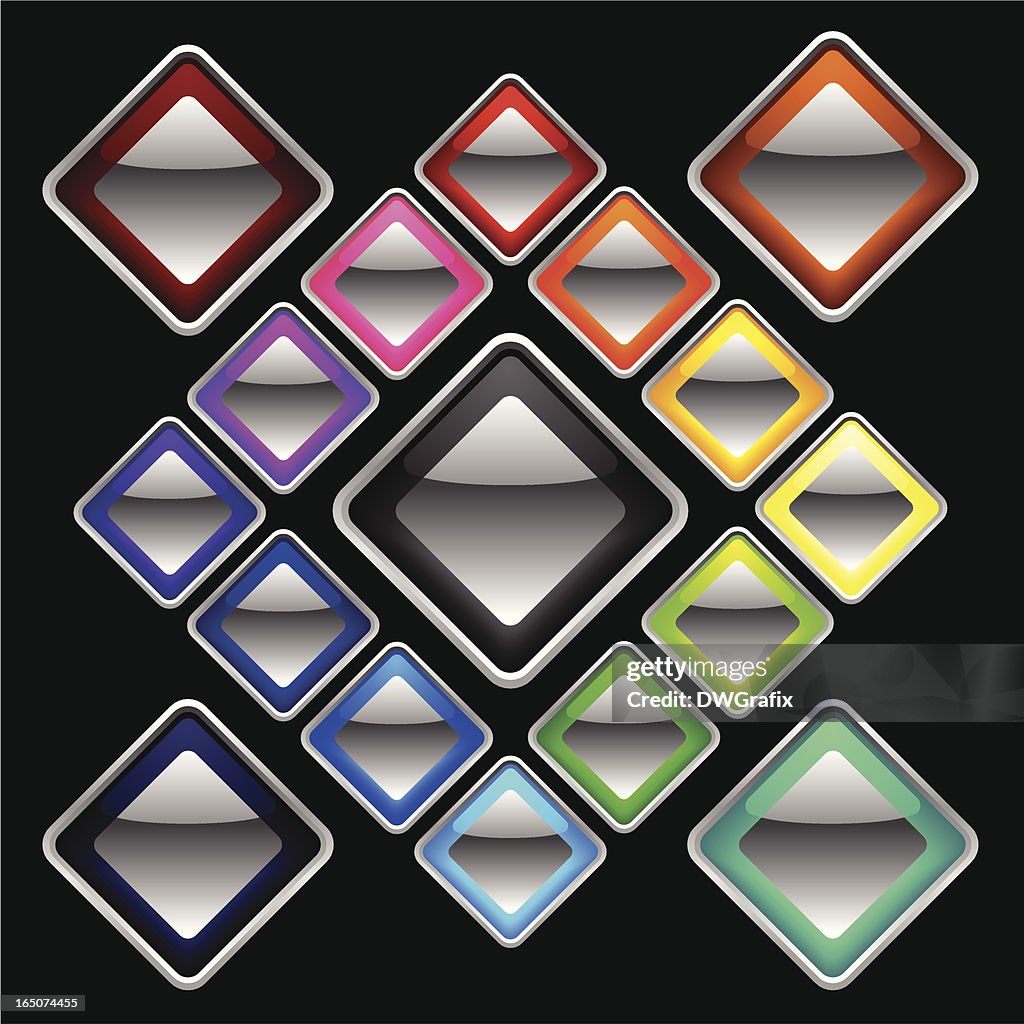 Botões de vidro colorido diamante