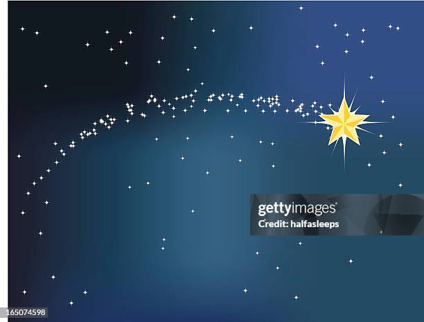 shooting star - star trail stock illustrations