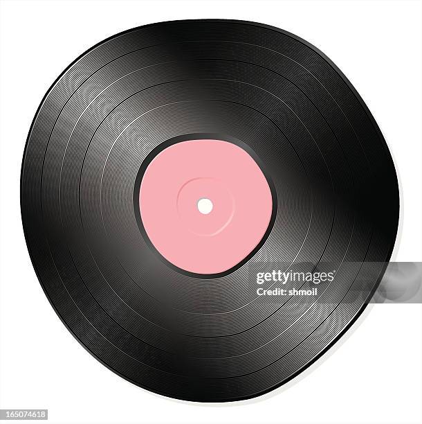 crooked gramophone record (vinyl disc) - old rockstar stock illustrations