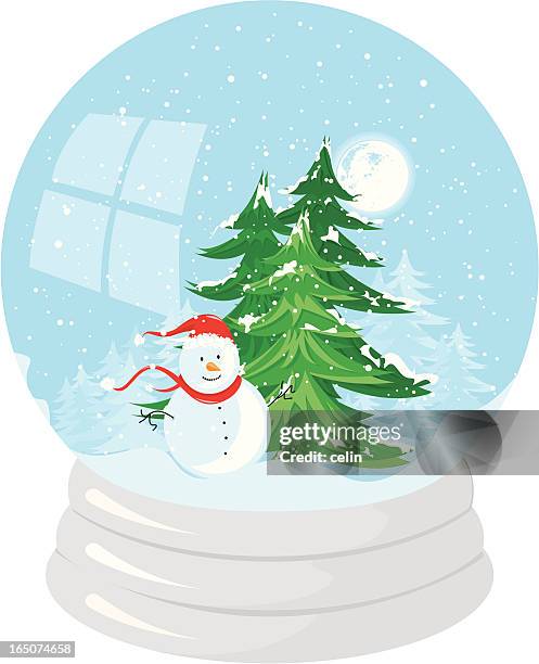 christmas globe - funny snow globe stock illustrations