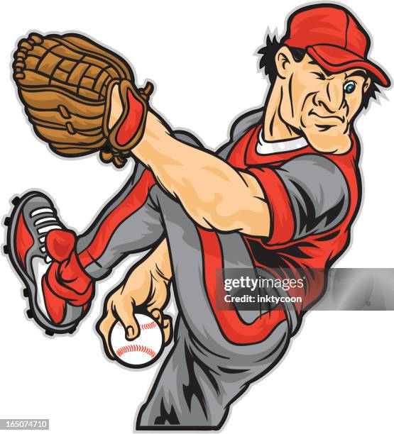 pitcher wind-up - baseball pitcher vector stock illustrations