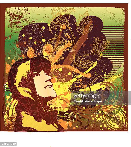 looking up to the future - head exploding stock illustrations
