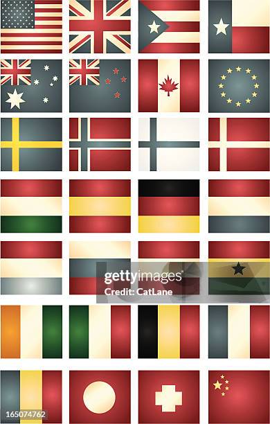 vintage world flag collection - texas flag vector stock illustrations