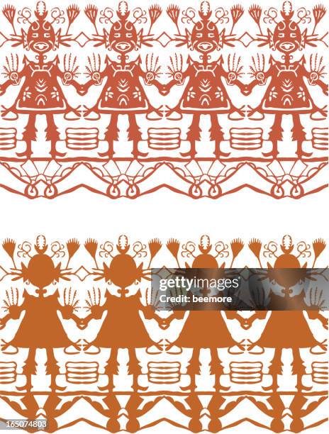 folk dancers - native american tribal pattern stock illustrations