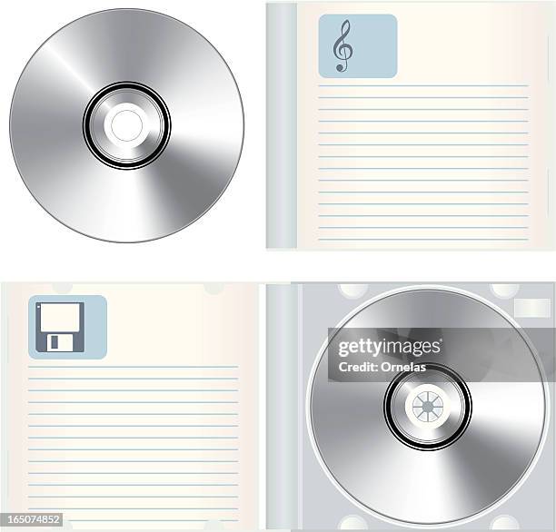 stockillustraties, clipart, cartoons en iconen met music/data cd with jewel case - cd