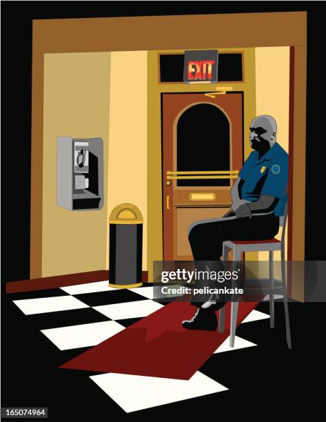 security guard / bouncer - security guard night stock illustrations