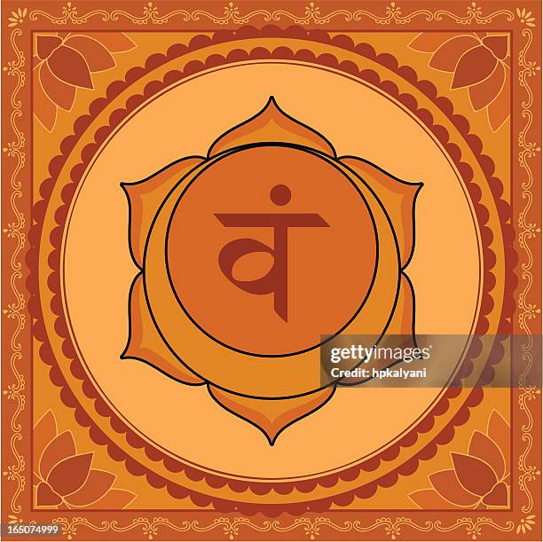 chakra two (vector) - ayurveda stock illustrations