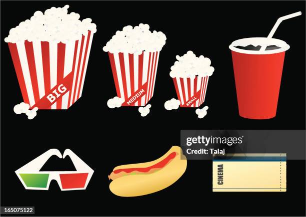 illustrazioni stock, clip art, cartoni animati e icone di tendenza di cinema cibo, ecc. - barnacle