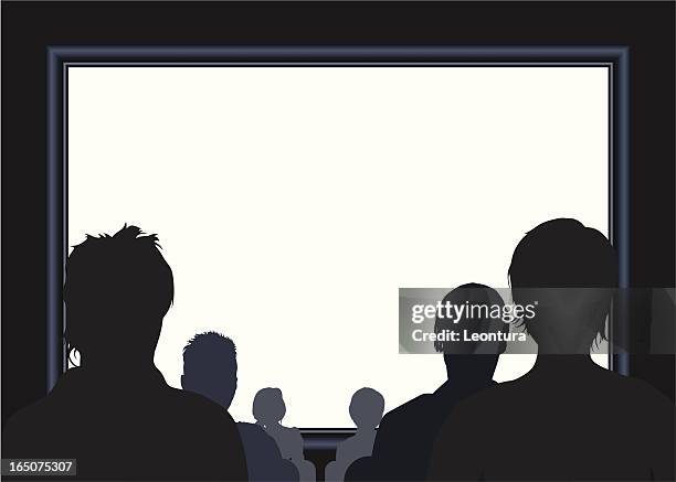 the audience's perspective - video presentation stock illustrations