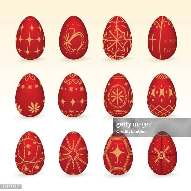 stockillustraties, clipart, cartoons en iconen met easter eggs - oosters orthodoxe kerk