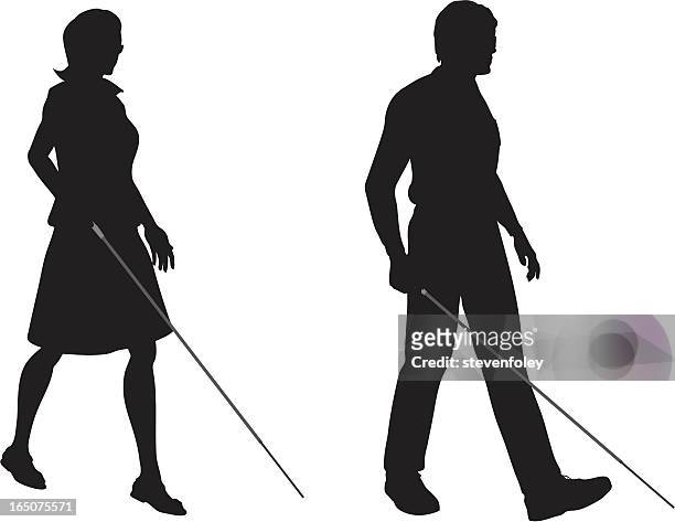 blind people - physically disabled stock illustrations