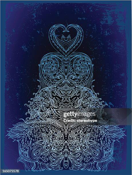 mystical formation - radiating heart pattern stock illustrations