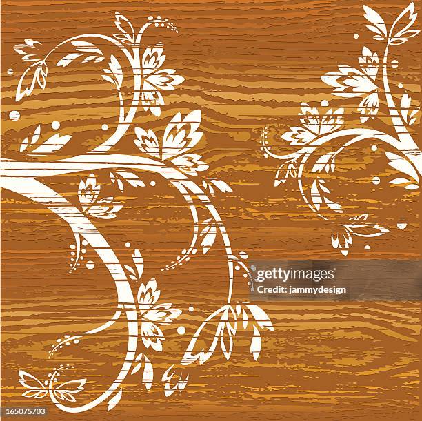 painted vines auf holz - wood effect stock-grafiken, -clipart, -cartoons und -symbole