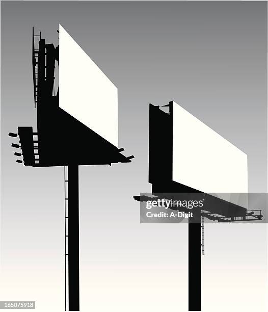 billboards vector silhouette - hoarding stock illustrations