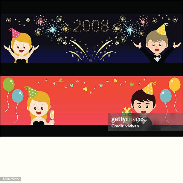 happy new year 2008 - japanese greeting stock illustrations