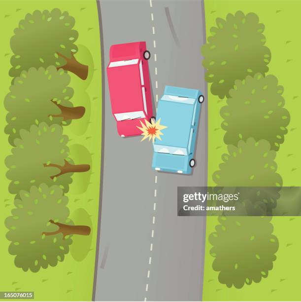 car accident - car crash top view stock illustrations