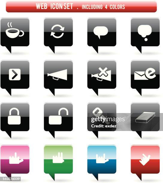 web icon set 8 - boom microphone icon stock illustrations
