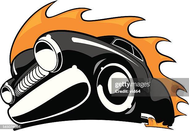 flaming low rider - low rider stock illustrations