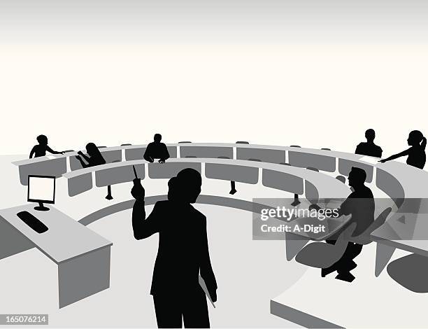 hörsaal - lecture hall stock-grafiken, -clipart, -cartoons und -symbole