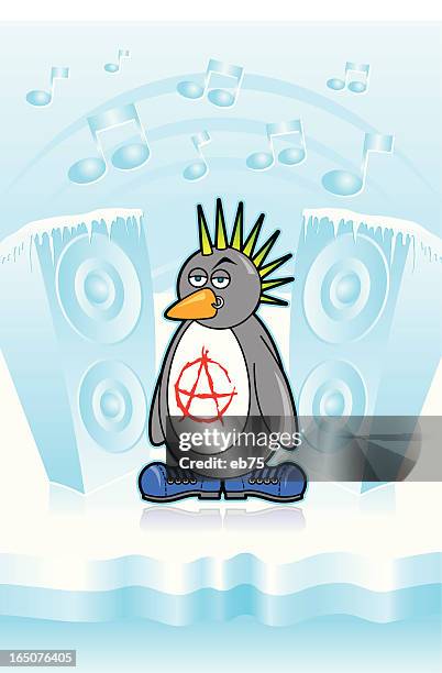 punkguin - nose ring stock illustrations