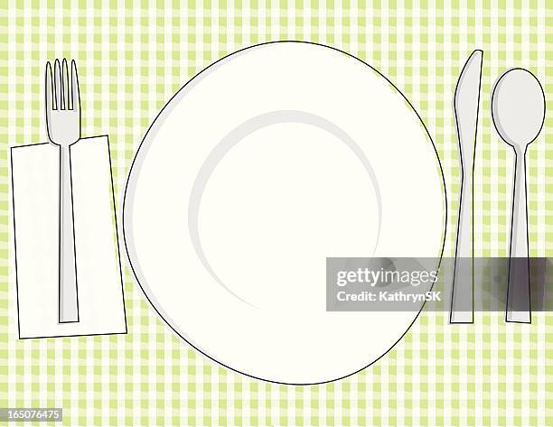 bildbanksillustrationer, clip art samt tecknat material och ikoner med sketchy place setting - bordsduk