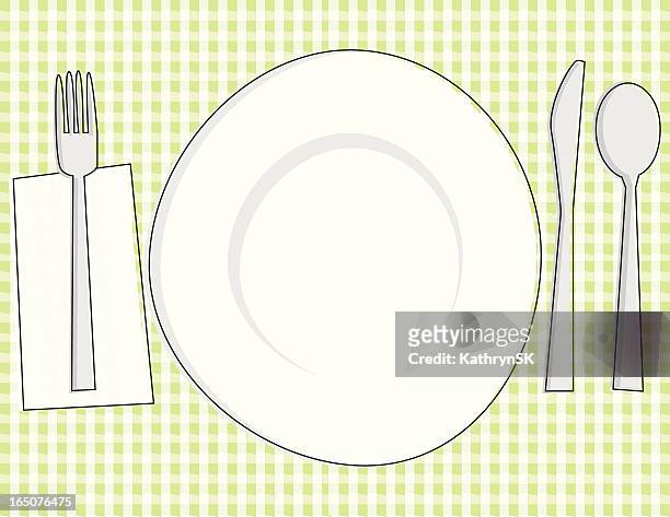 sketchy place setting - fork stock illustrations