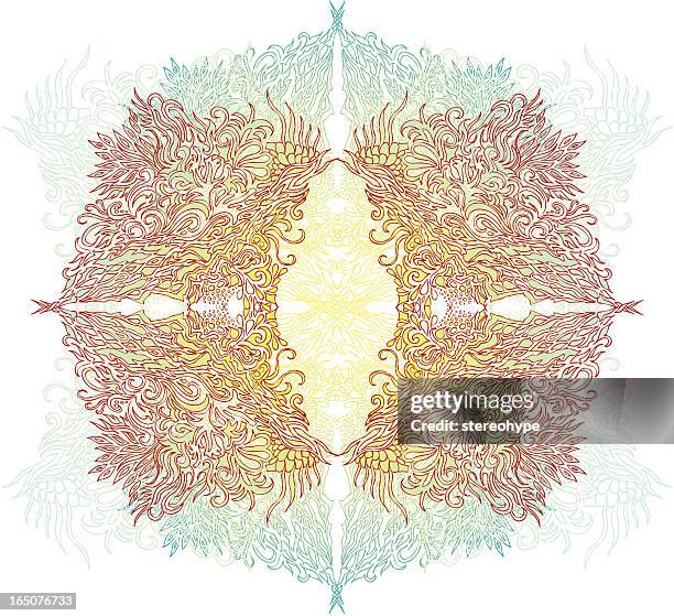 light mandala - wings circle stock illustrations