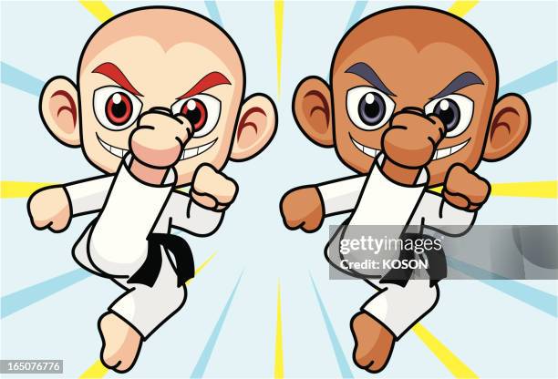 taekwondo character - taekwondo stock illustrations