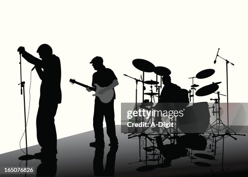 Three Piece Band Vector Silhouette Three Piece Band Vector Silhouette